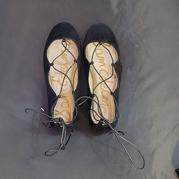 SAM EDELMAN FLYNT ANKLE STRAP TIE BALLET SUEDE LEATHER FLAT SHOE - Picture 6 of 15